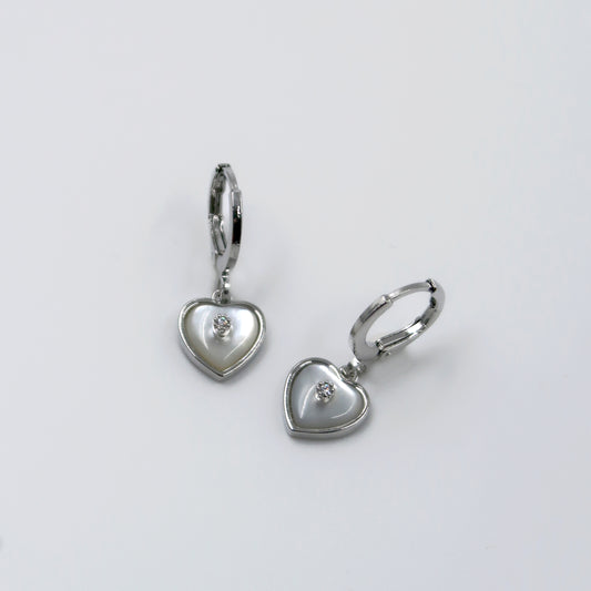 Silver Annabel Light Heart Huggies