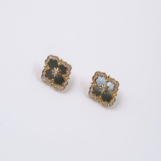 Gold Kali Dark Diamond Studs