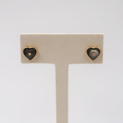 Gold Annabel Dark Heart Studs