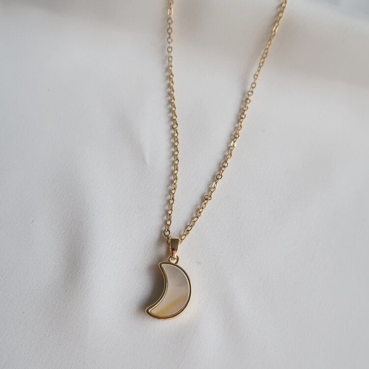 Gold Luna Shell Pendant Necklace