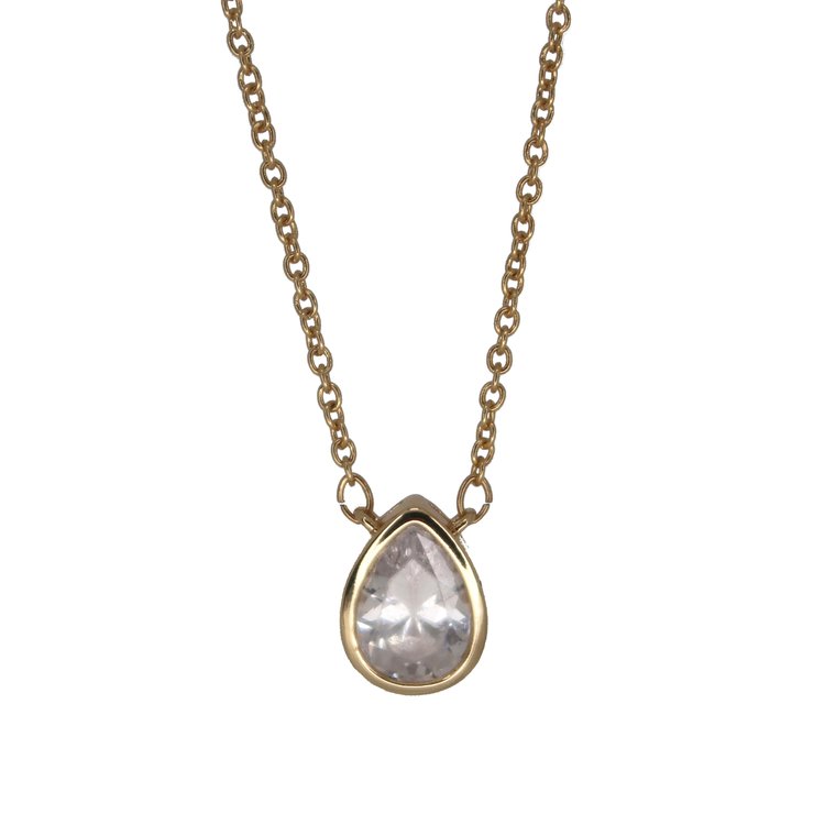 Pear Diamond Necklace (Gold)